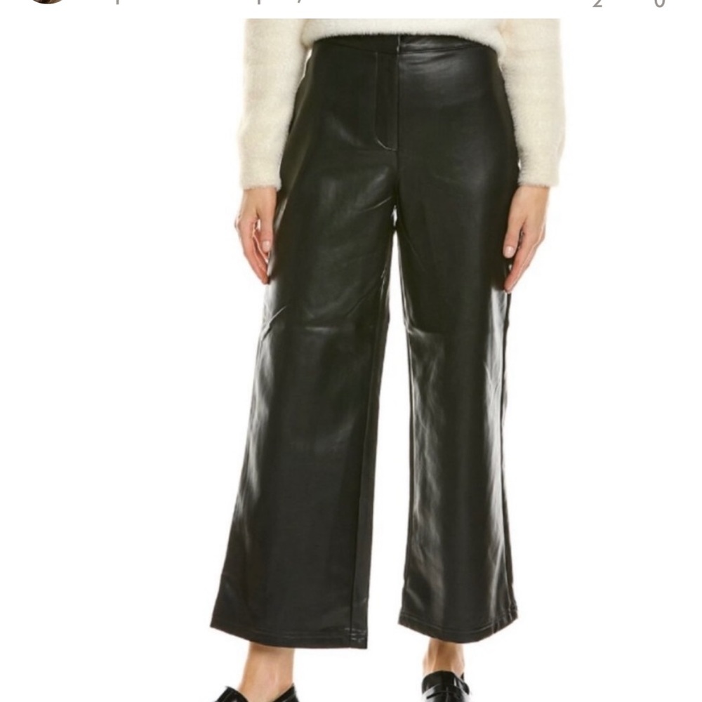 BAGATELLE Faux Leather High‎ Rise Wide Leg Pants Ankle Length Sz Med